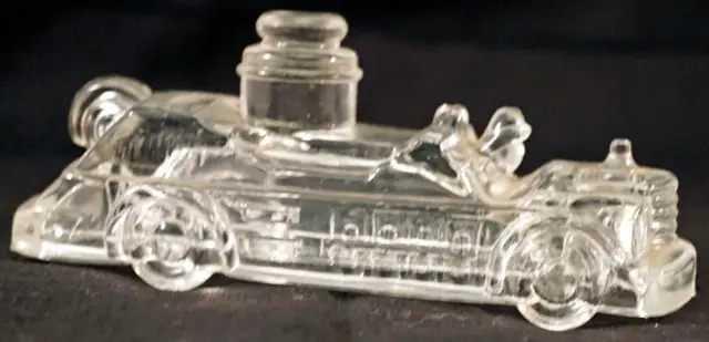 Antique Glass Candy Container Steam Powered Automobile / Car