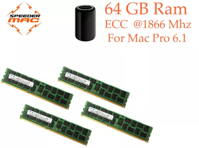  Kit Mémoire 64 GB (4x 16GB) DDR3 ECC 1866 MHz pour Mac Pro 6.1 ( Late 2013 )