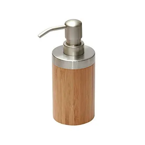 Axentia Bonja Dispenser Per Sapone Liquido In Bambù E Acciaio Inox, Marrone