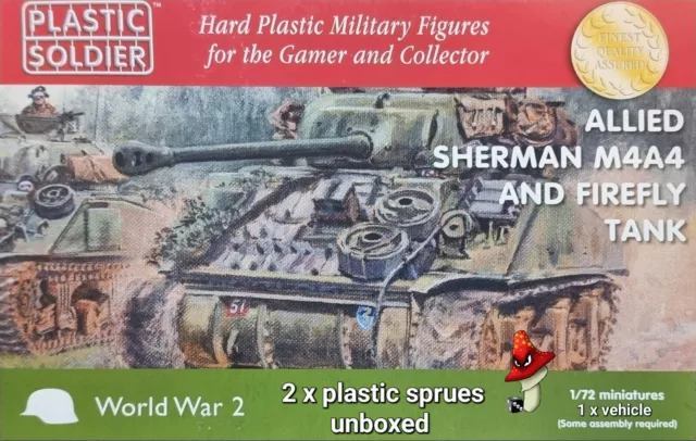 1/72 WW2 US Allied Sherman M4A4/Firefly Tank Plastic Soldier Company  2 x sprues