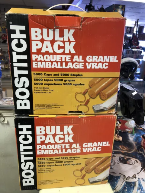 Bostitch CAPPAK-5M Box of 5000 Caps and Staples 1" Staples Bulk Pack. 1 Full