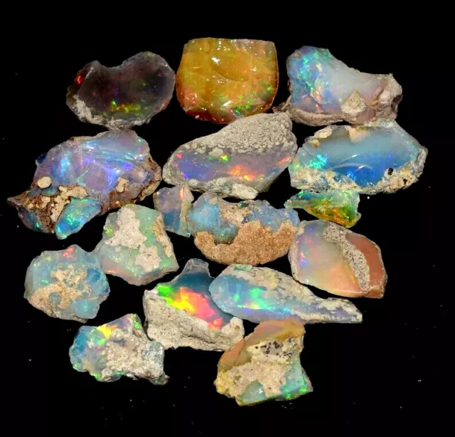 100 Carats Dry Large Size Grade Ethiopian Welo Opal Raw Cut Grade Opal Rough Lot