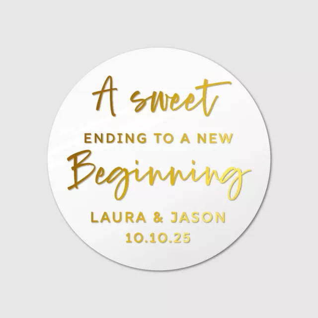 Personalised Wedding Stickers Labels, Round Thank You Wedding Favor Stickers