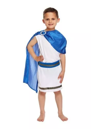 CAESAR FANCY DRESS COSTUME Boys Roman Emperor Toga Greek Kids Childs Book Day UK