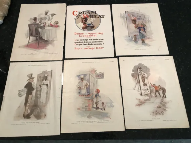 Vintage Cream of Wheat Ads - Lot of 6 - early 1900's