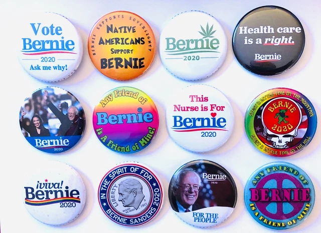 Bernie Sanders 2020 Presidential Campaign Pin Button/Pinback - Lot of 12