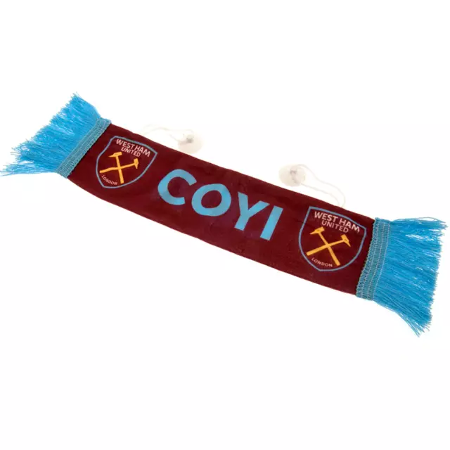 West Ham Scarf Car Window Hanging Hang COYI Hammers FC Gift Present Fan Birthday