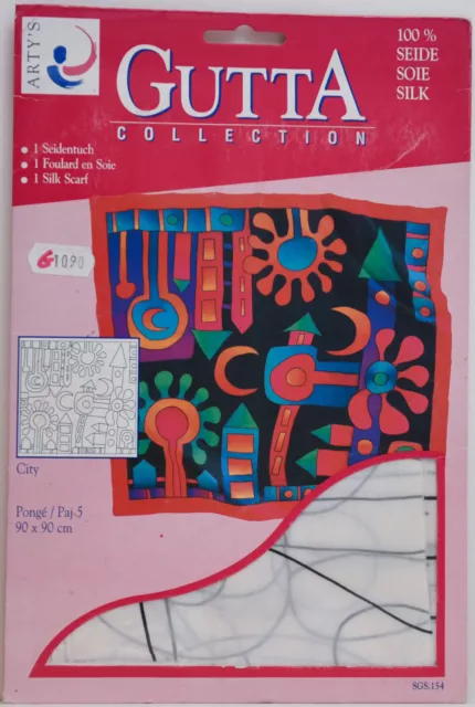 "Seidentuch, ARTY'S Gutta Collection, "City" 90 x 90 cm, Pongé 5