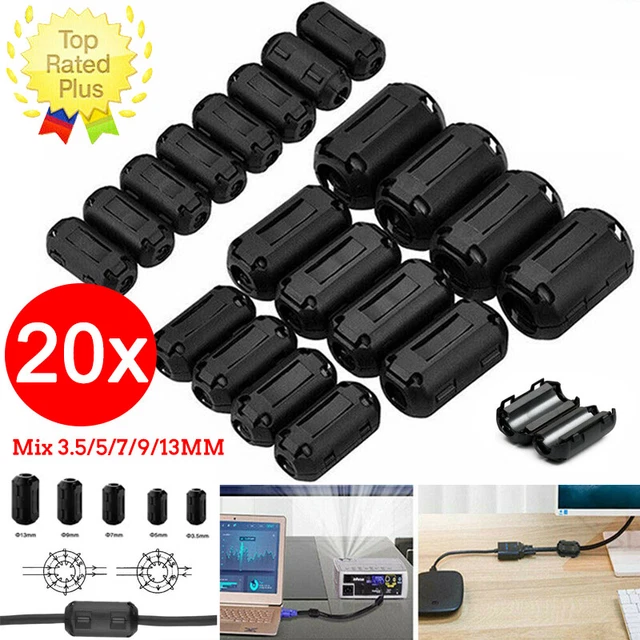 YYKSYDPT New Square 9pcs Clip Ferrite Toroid Core RFI EMI