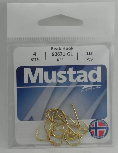 Mustad 92671 #4 10Ct Gold Geschmiedeter Schnabel Haken