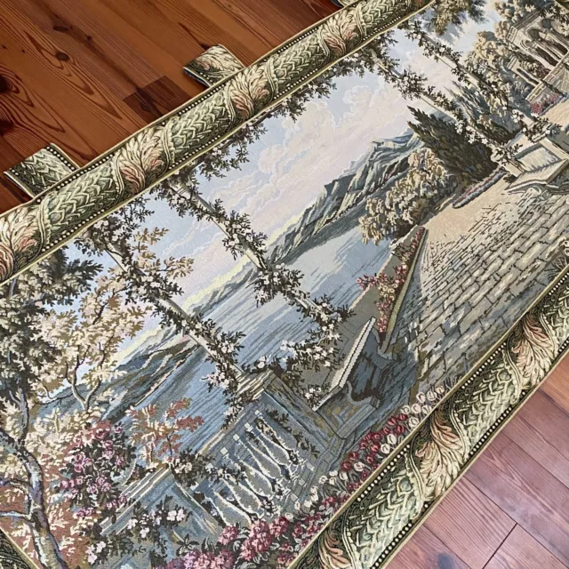7 ft European Woven Wall Tapestry $900 Italian French Villa Landscape STUNNING!