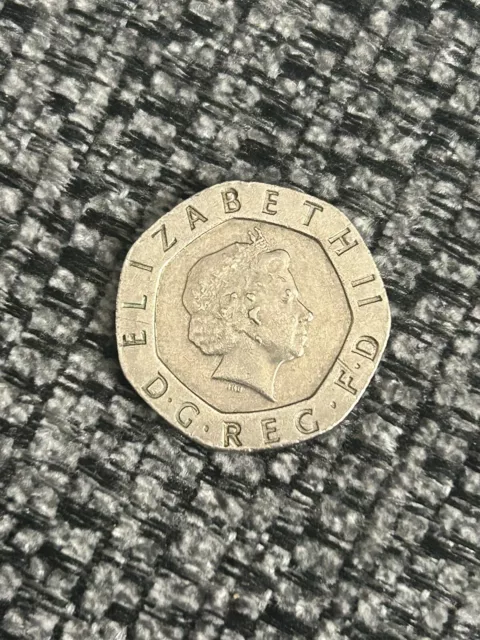 2008 Rare No Date Mule Twenty Pence Piece Undated 20p Dateless Mint Error Coin