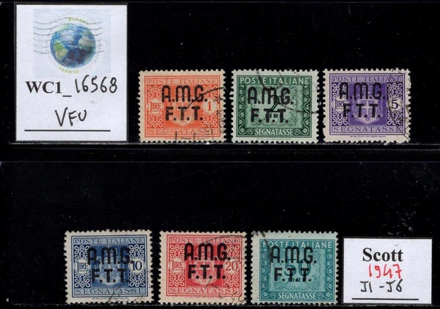 WC1_16568. ITALY: TRIESTE AMG FTT. 1947 Postage Due set. Sc. J1-J6. Used