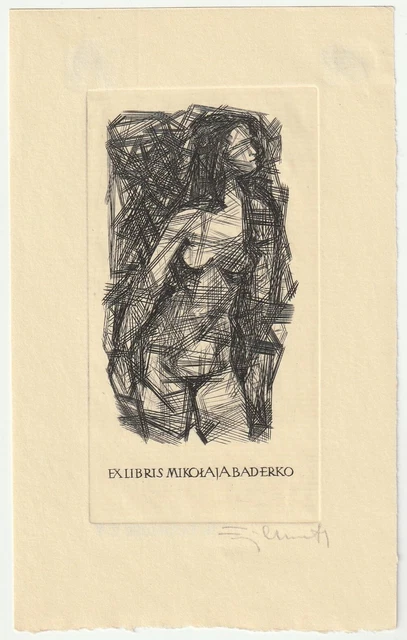 HENRYK FEILHAUER: Exlibris für Mikolaja Baderko, Akt