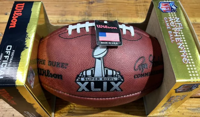 Wilson “The Duke” Super Bowl XLIX Official NFL Leather Football. NIB. Prepped.