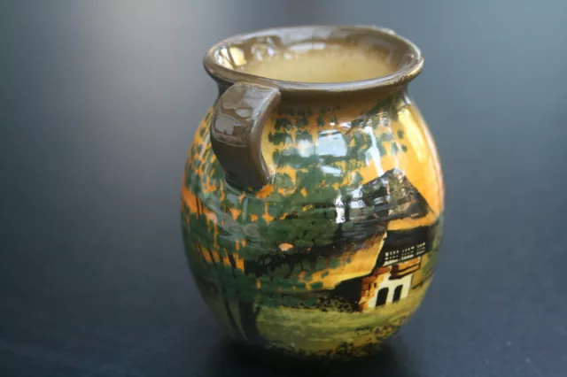 Vase, Original Majolika Schramberg „Schwarzwaldhaus“ handgemalt - 10