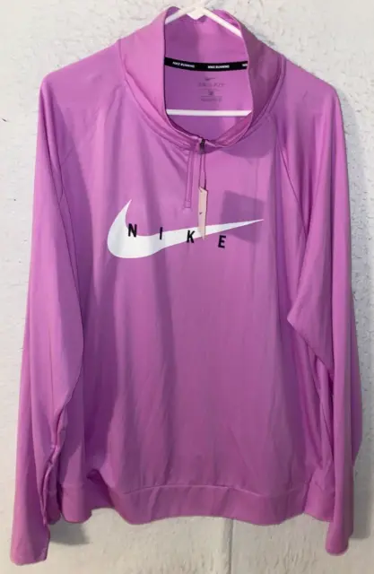 Nike Dry Fit Purple Quarter Zip Athletic Thumb Holes Jacket Size 3X Women’s NWT