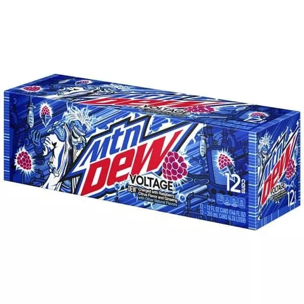 Mountain Dew Voltage 12 Pack 12 oz Cans Mtn Dew Voltage New! Fast Free Shipping