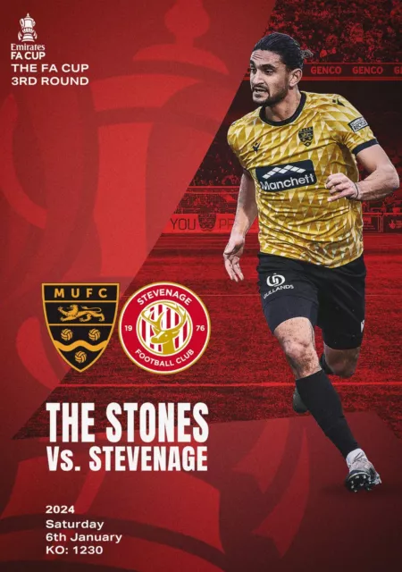 MAIDSTONE UNITED v STEVENAGE BORO 6 January 2024 Emirates FA Cup FAN 12 pages