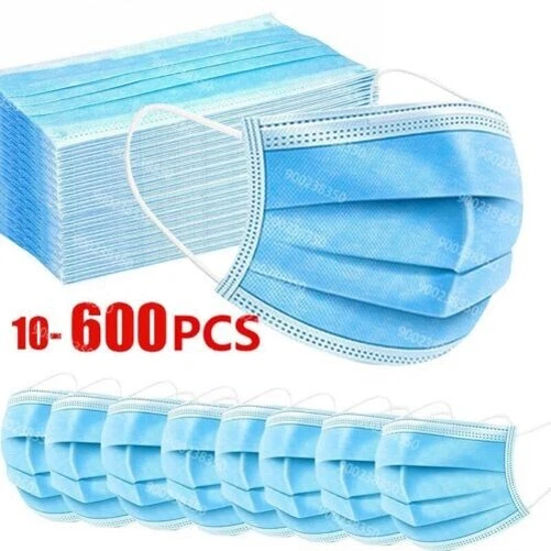10-600 Médicos Op Máscaras Tipo Iir 2R Azul Protector Bucal 3-lagig
