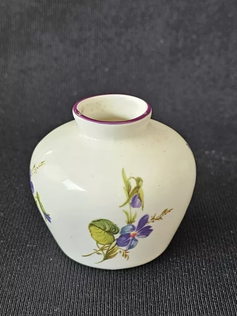 A Miniature Crown Staffordshire Hand Painted Vase, 3