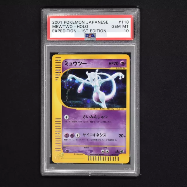 Japanese Pokemon Card 2001 PSA 10 Gem Mint 1ED Mewtwo Holo Expedition 118/128