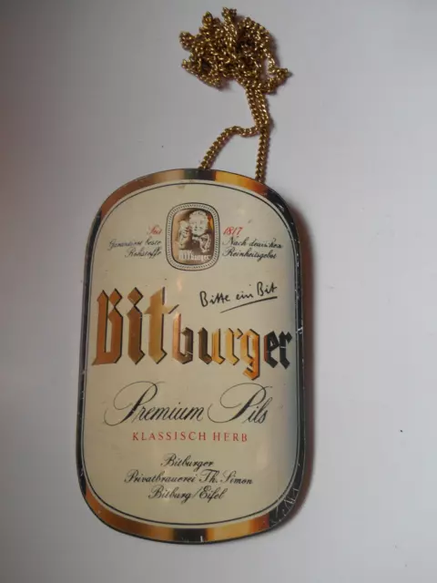 Bitburger Premium Pils Metall Zapfhahnschild Bier Brauerei Reklame Werbung