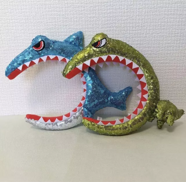 USJ Jaws Jurassic Park Headband Set Shark Dinosaur Universal Studios Japan