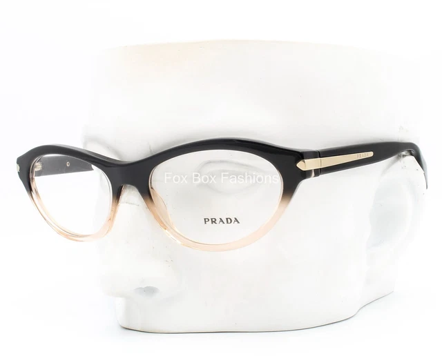 Prada VPR 18P QFJ-1O1 Eyeglasses Glasses Black / Clear Beige 54-17-135 w/case