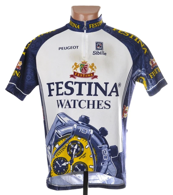 Vintage Uci Tour du Leman Henniez Festina Cycling Team jersey shirt- XXXL
