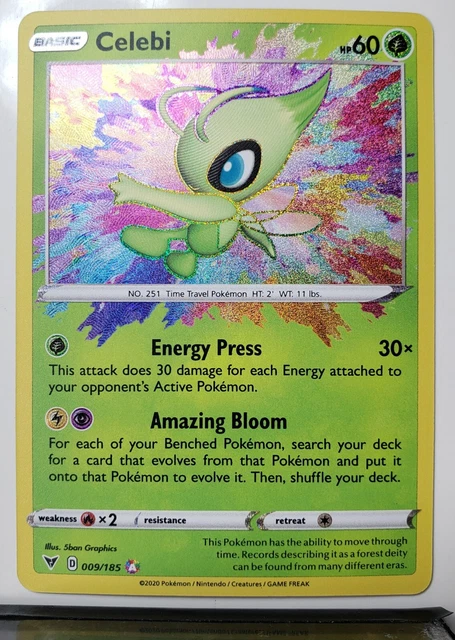 HOLO Celebi 009/185 - NM / M - AMAZING RARE - Vivid Voltage Pokemon Card
