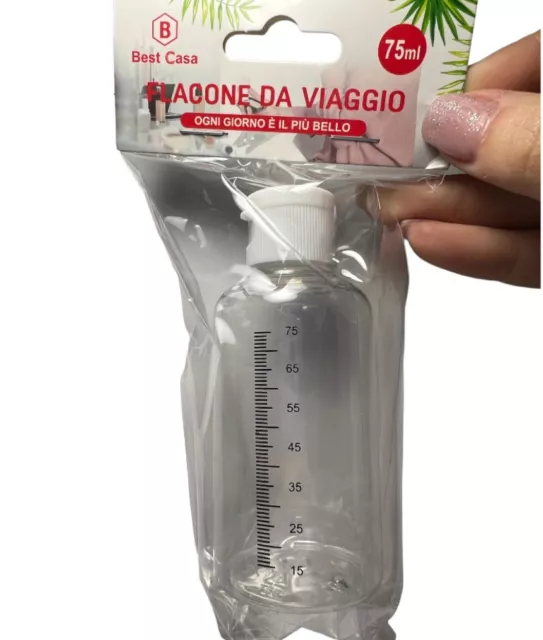 3 Pz. Dosatore Flacone Porta Sapone Da Viaggio Creme 75 Ml Igiene Dispenser