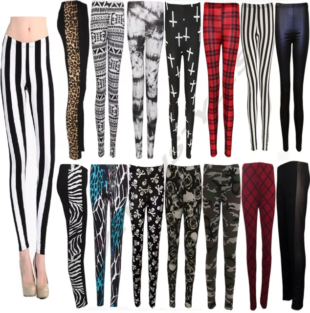 Women Leggings Printed Ankle Length Jeggings Stretchy Pants Skinny Sports Yoga