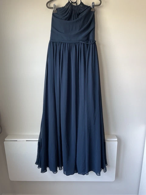 AZAZIE GOWN 4 Blue Light Dusty Blue Bridesmaid Dress Small Wedding Formal Lace 46.80 PicClick UK