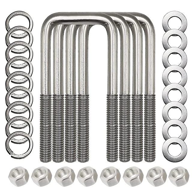 SOVNSG 4 Sets M8 Square U-Bolts, Zinc Plated ... - UK