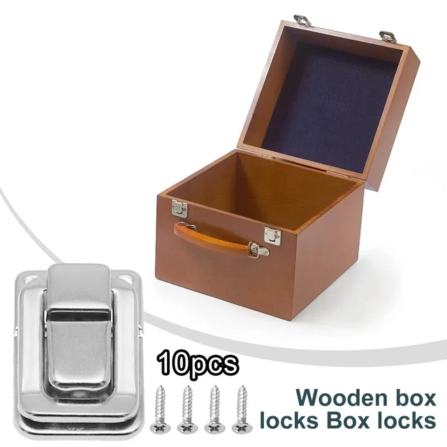 Scatola decorativa vintage in legno astuccio chiavistello ribaltabile valigia Hasp Lock 10 pz.