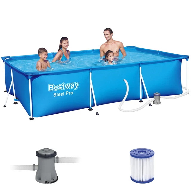 BESTWAY 56411 STEEL Pro Frame Swimmingpool Filterpumpe rechteckig