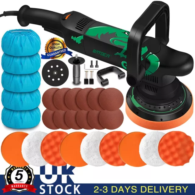 6" Dual Action Car Polisher Buffer Orbital DA Polishing Machine Sander Wax Kit