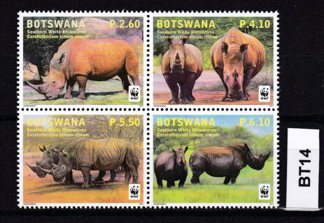 Botswana 2011 WWF Southern White Rhinoceros se-tenant, MNH SG1170-9 BT14