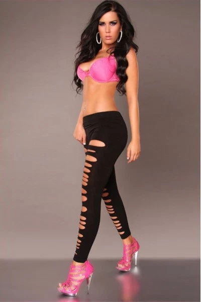 Legging sexy moulant troué sexy coquin clubwear libertin