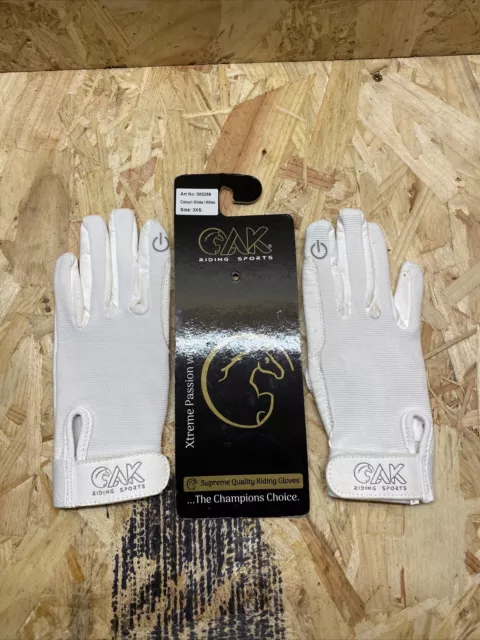 Oak Riding Sports Riding Gloves Equestrian White 3XS