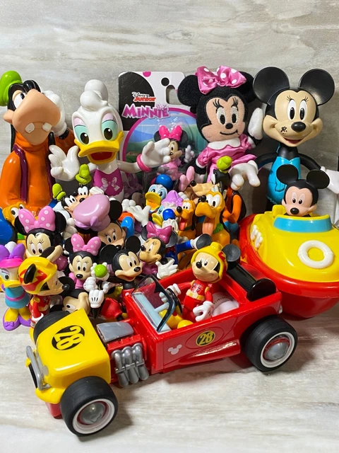 Disney 27pc PVC Figure Toy Lot Mickey Mouse Car Goofy Minnie Mouse Pluto Daisy