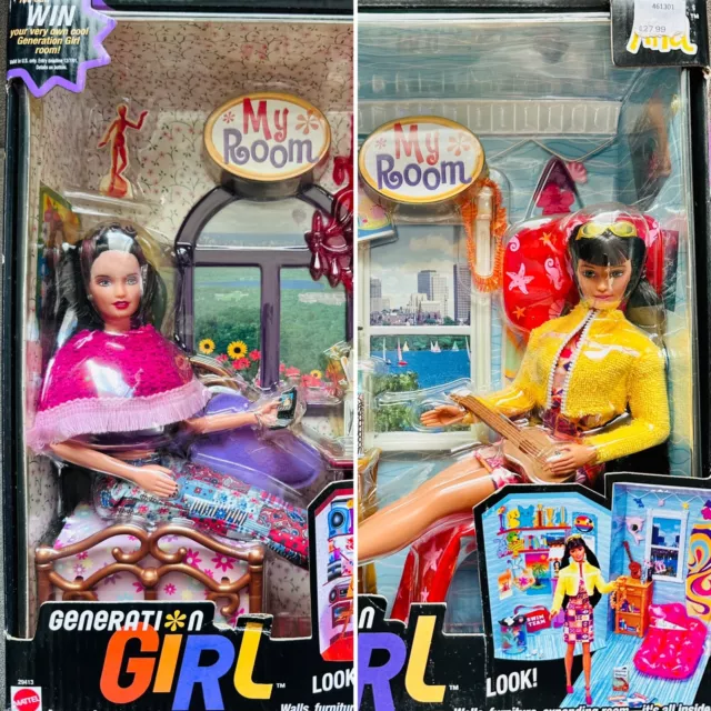 2000 Mattel Barbie Generation Girl My Room Lara & Ana NIB LOT OF 2 2000 Mattel Barbie Generation Girl My Room Lara & Ana NIB LOT OF 2