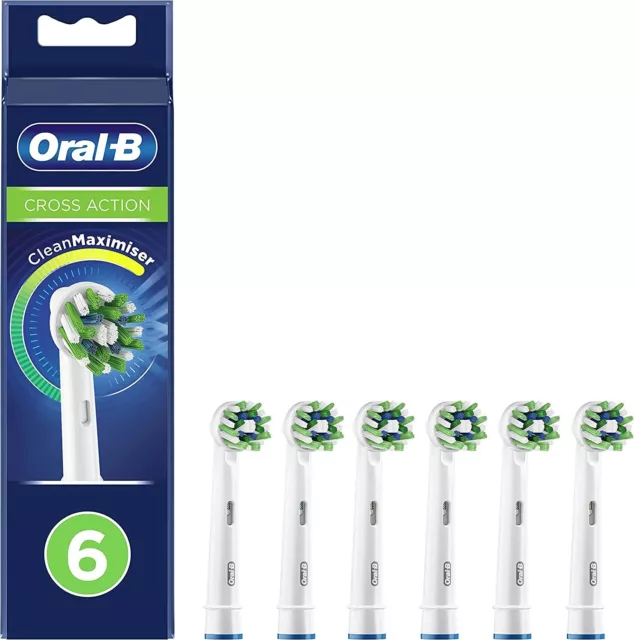 Pack 6 Brossettes Oral B CrossAction Têtes brosse à dent Électrique Cross Action