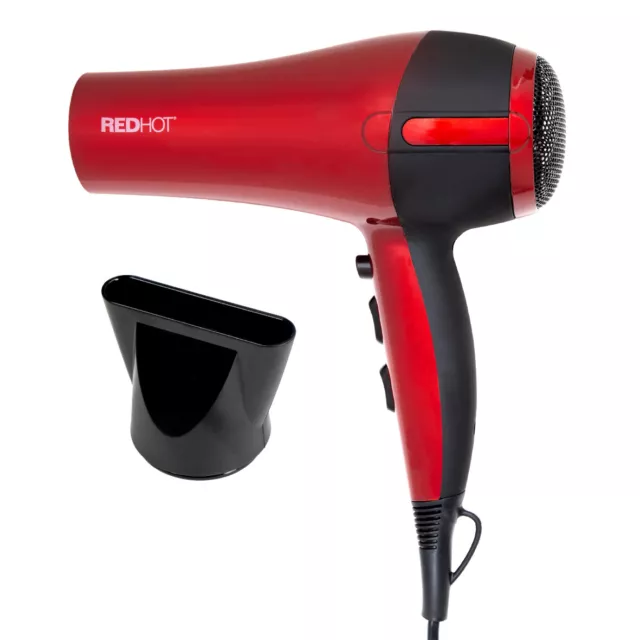 Red Hot Salon Style Hair Dryers with Attachment Nozzles / Red Design