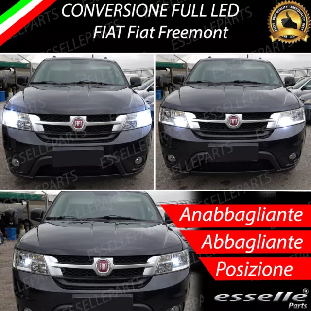 Conversione Fari Full Led H11 + Hb3 + T10 Fiat Freemont 6000K Led Bianco Xenon