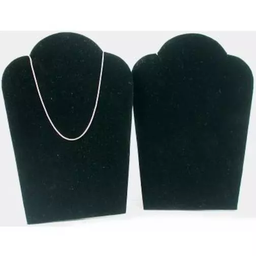 2 Necklace Pendant Displays Busts Black Velvet Padded 3 3/4" x 5 1/4"