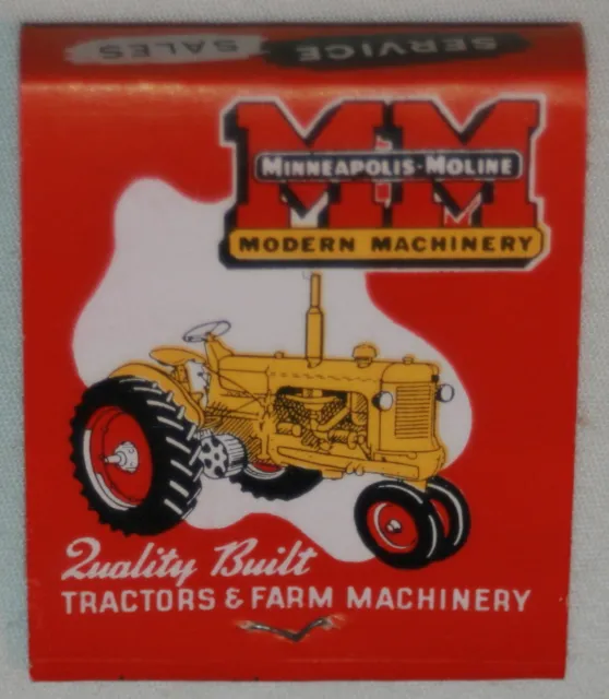 1950's MINNEAPOLIS MOLINE OH Tractor HARVESTOR DEALER FRONT STRIKE MATCH BOOK