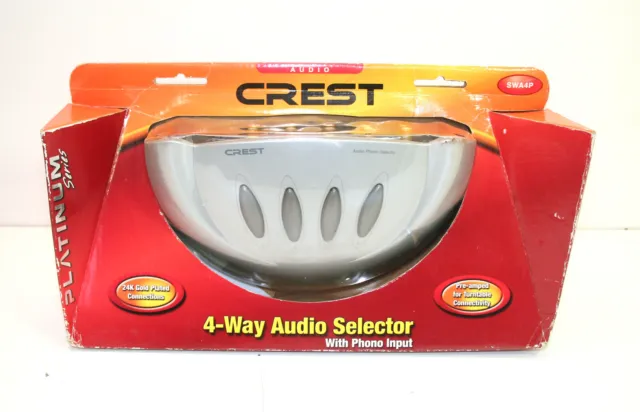 CREST 4-Way Audio Selector Phono Pre-Amp Input & 24K Gold Plated Connections 2