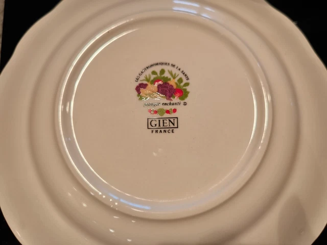 6 Assiettes à Dessert Geneviève Lethu, Modèle Yseult 1997, Porcelaine, Occasion